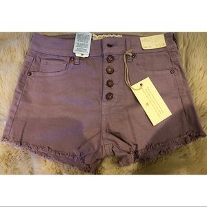 NWT Altar’d State Purple High Rise Denim Shorts